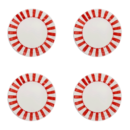 Red Stripes Side Plates (Set of 4)