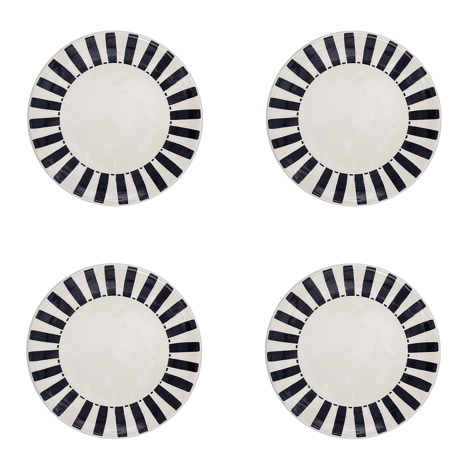 Black Stripes Side Plates (Set of 4)