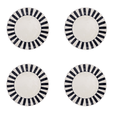 Black Stripes Side Plates (Set of 4)