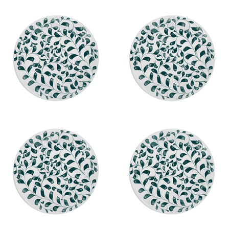 Green Scroll Side Plates (Set of 4)