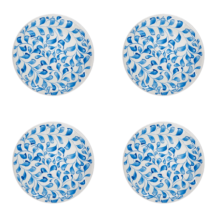 Light Blue Scroll Side Plates (Set of 4)