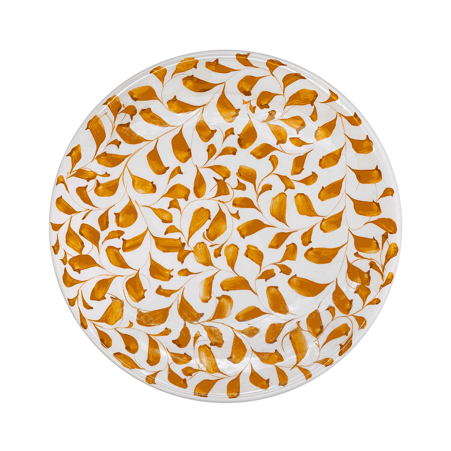 Yellow Scroll Dinner Plate