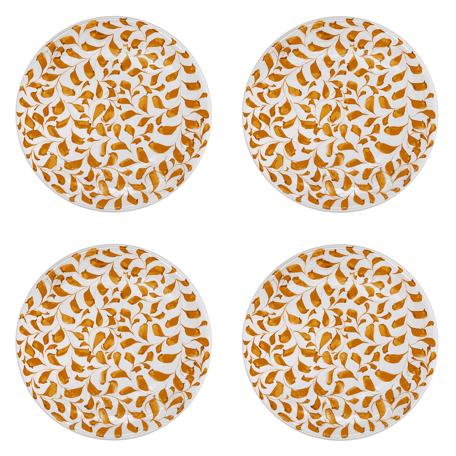Yellow Scroll Dinner Plate (Set of 4)