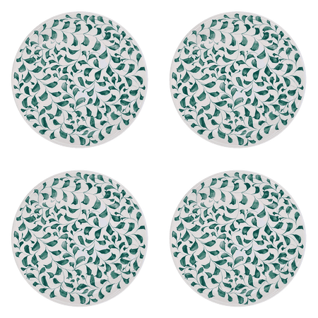 Green Scroll Dinner Plates (Set of 4)