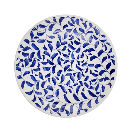 Navy Blue Scroll Dinner Plate