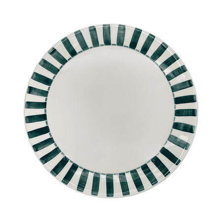Green Stripes Dinner Plate