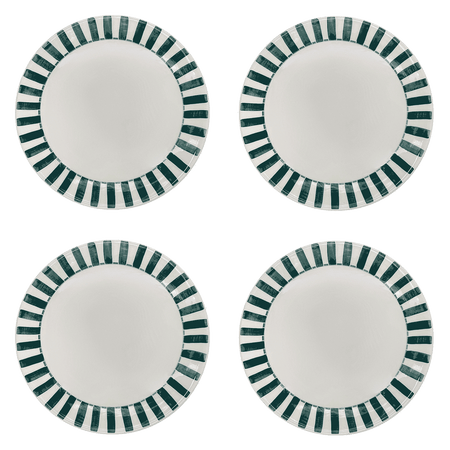 Green Stripes Dinner Plates (Set of 4)