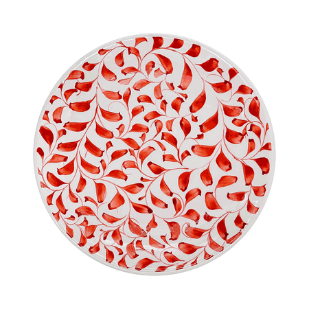 Red Scroll Dinner Plate