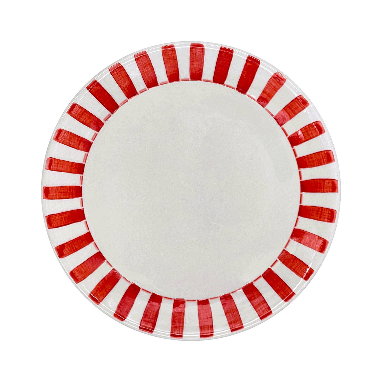 Red Stripes Dinner Plate