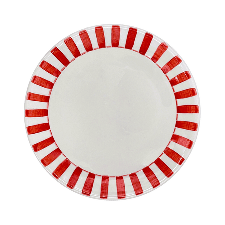 Red Stripes Dinner Plate