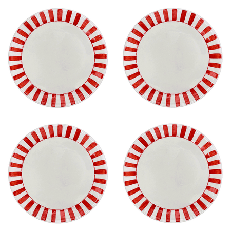 Red Stripes Dinner Plates (Set of 4)