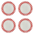 Red Stripes Dinner Plates (Set of 4)