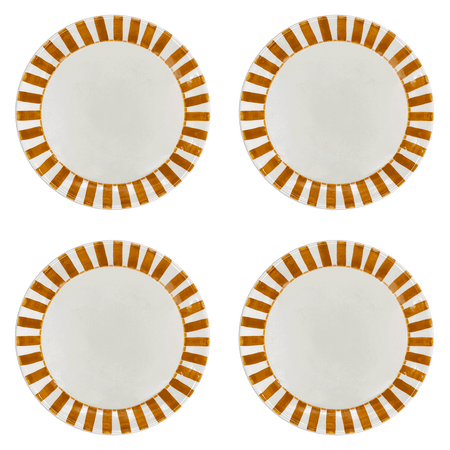 Yellow Stripes Dinner Plates (Set of 4)