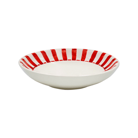 Red Stripes Pasta Bowl