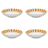 Yellow Stripes Pasta Bowls (Set of 4)