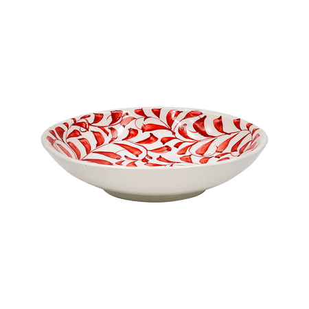 Red Scroll Pasta Bowl