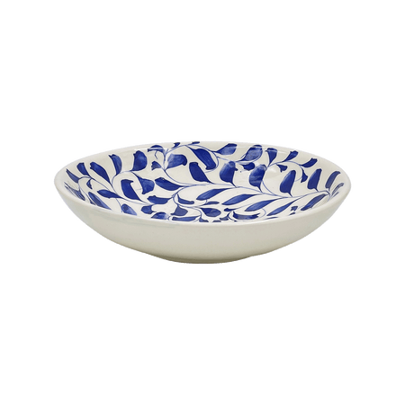 Navy Blue Scroll Pasta Bowl