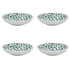 Green Scroll Pasta Bowls (Set of 4)