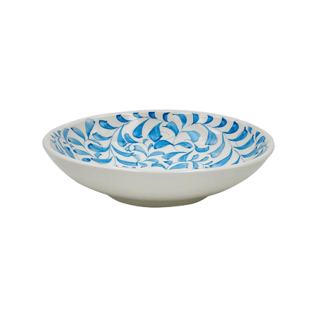 Light Blue Scroll Pasta Bowl