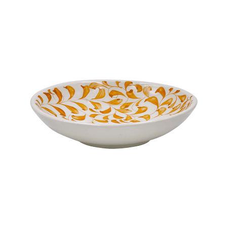 Yellow Scroll Pasta Bowl