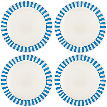 Light Blue Stripes Charger Plates (Set of 4)