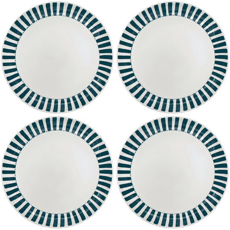 Green Stripes Charger Plates (Set of 4)