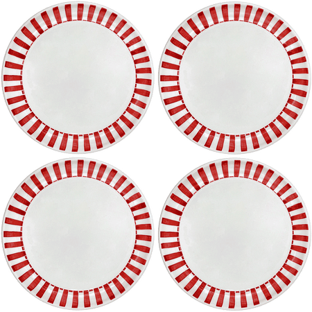 Red Stripes Charger Plates (Set of 4)