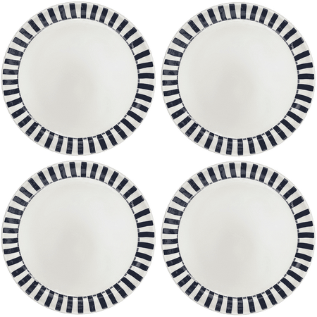 Black Stripes Charger Plates (Set of 4)