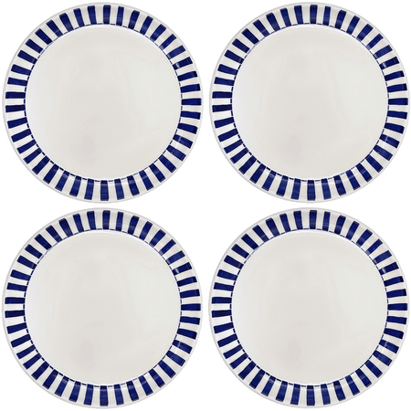 Navy Blue Stripes Charger Plates (Set of 4)