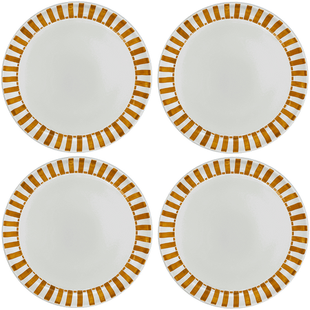 Yellow Stripes Charger Plates (Set of 4)