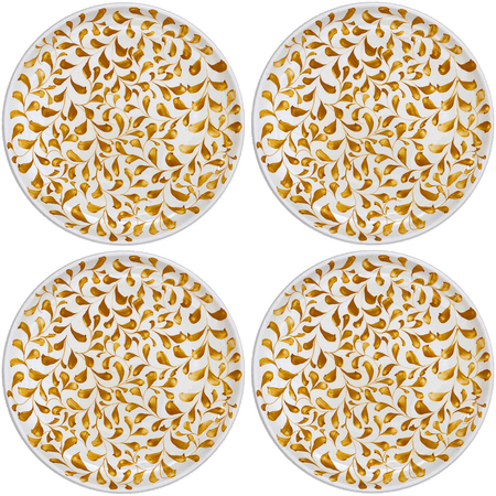 Yellow Scroll Charger Plates (Set of 4)