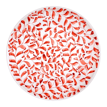 Red Scroll Charger Plate