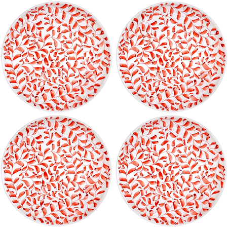 Red Scroll Charger Plates (Set of 4)