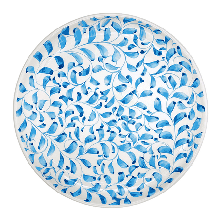 Light Blue Scroll Charger Plate