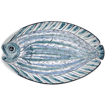 Large Blue Romina Fish Oval Platter