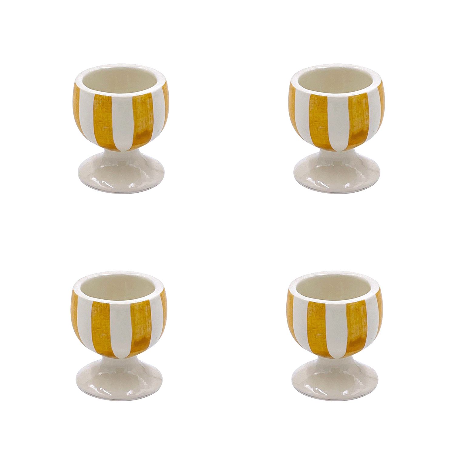 Yellow Stripes Egg Cups (Set of 4)