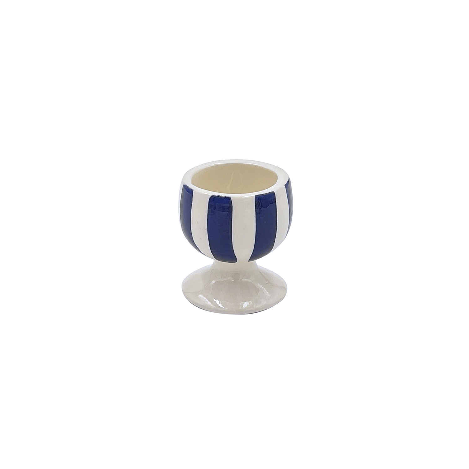 Navy Blue Stripes Egg Cup