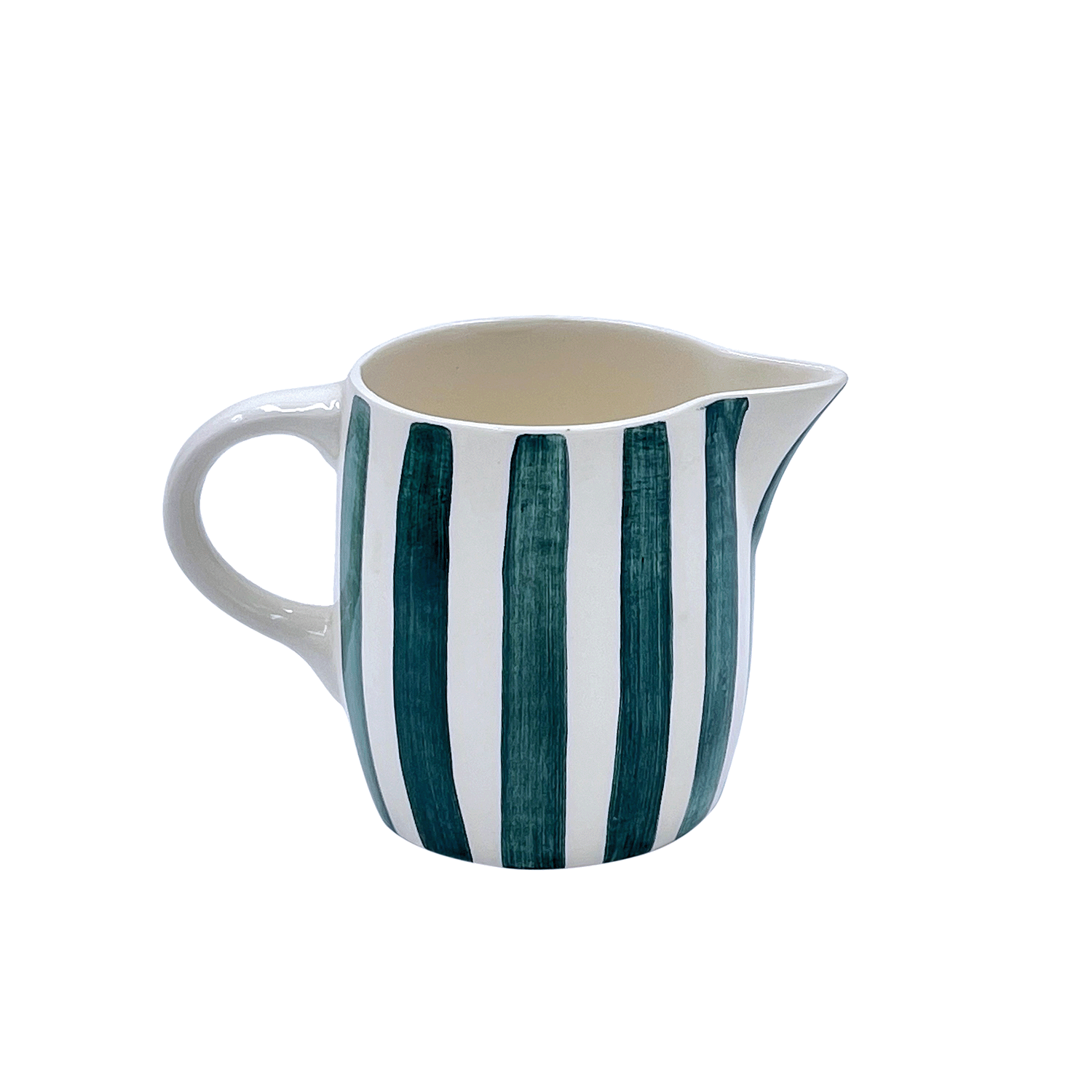 Green Stripes Milk Jug