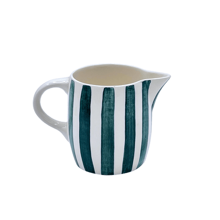 Green Stripes Milk Jug