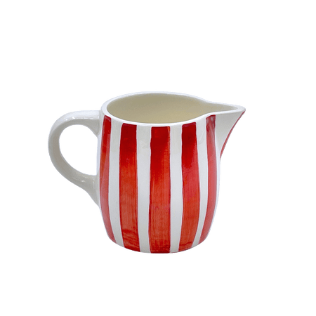 Red Stripes Milk Jug