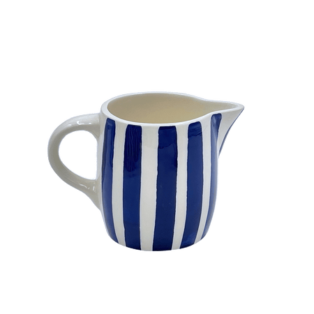Navy Blue Stripes Milk Jug