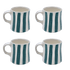 Green Stripes Mugs (Set of 4)