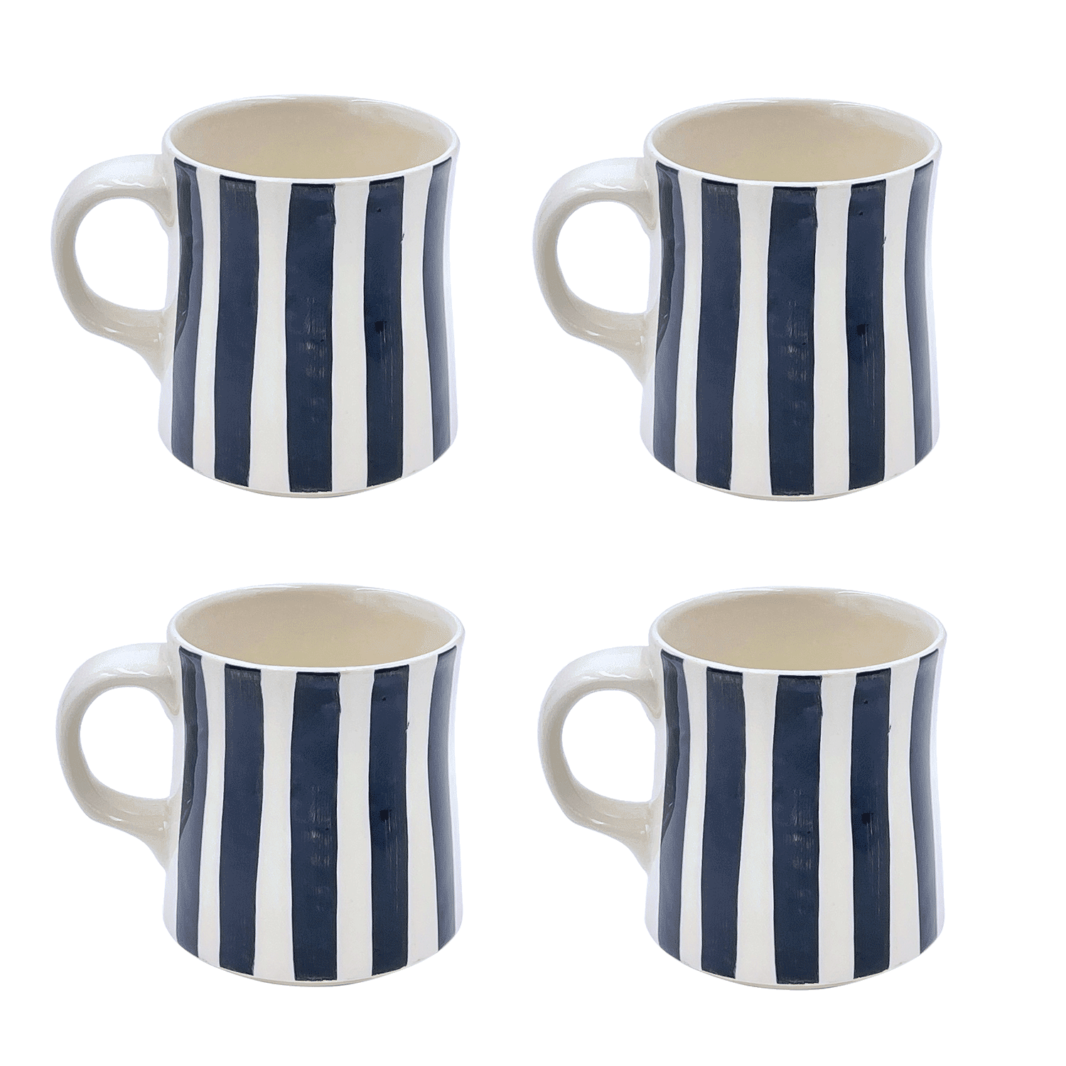 Black Stripes Mugs (Set of 4)