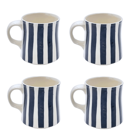 Black Stripes Mugs (Set of 4)
