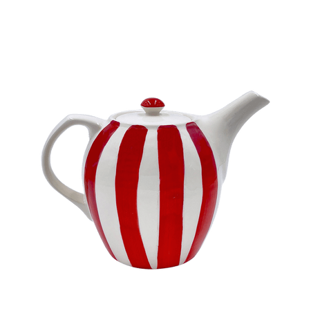 Red Stripes Teapot