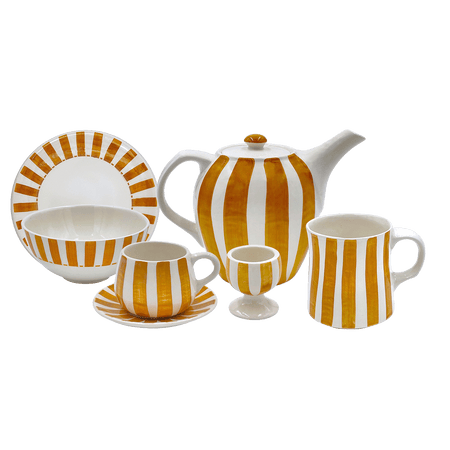 Yellow Stripes Breakfast Set (25 Piece)