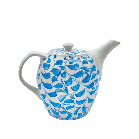 Light Blue Scroll Teapot