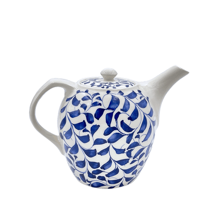Navy Blue Scroll Teapot