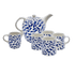 Navy Blue Scroll Tea Set (6 Piece)