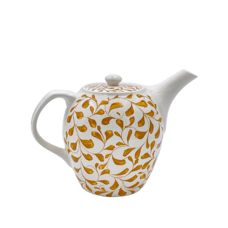 Yellow Scroll Teapot